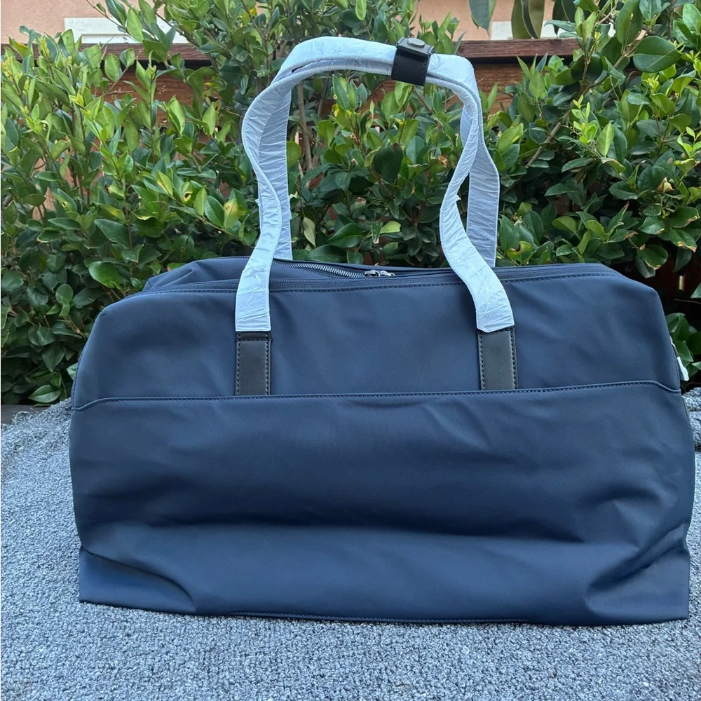 AWAY Nylon Duffel Bag Weekender Carry On Travel Bag PERSONALIZED Blue NWOT